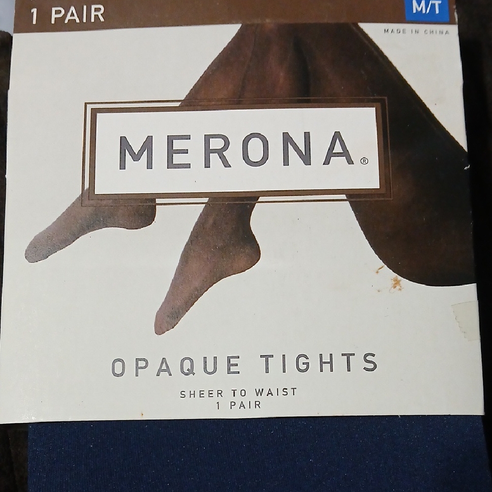 Merona Opaque Tights in Deep Blue
